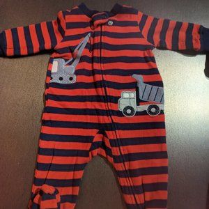 Construction Trucks Footie Sleeper